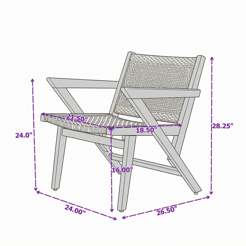 Chaises en osier, ensemble de 2