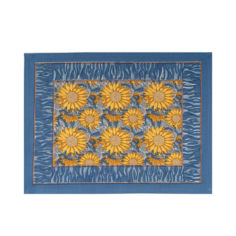 Napperon en coton 18 po Nicholes, Bleu