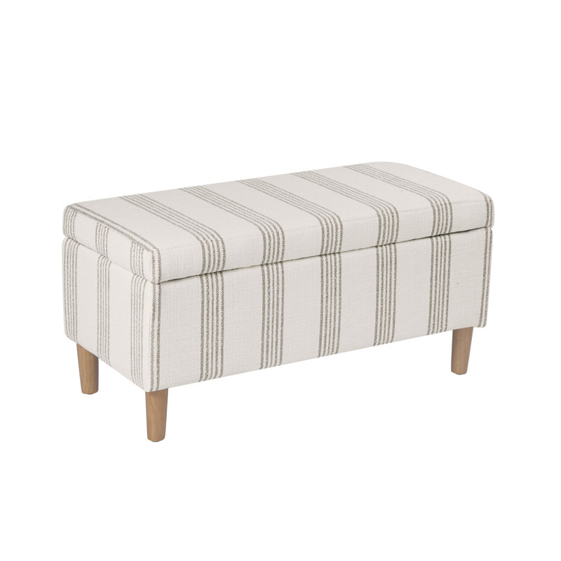 Banc de rangement rembourré Besart, Brown Stripe