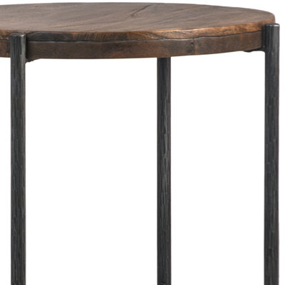 Casoria Mango Wood End Table, Antique Medium Brown