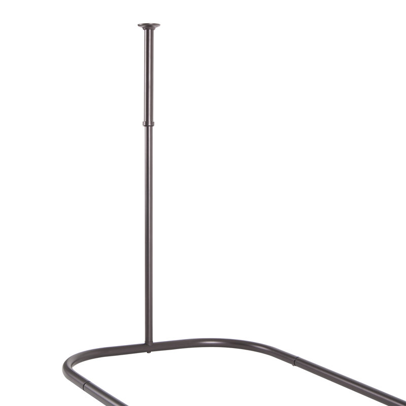Oil Rubbed Bronze D-Shaped Ceiling Mounted Shower Curtain Rod Set