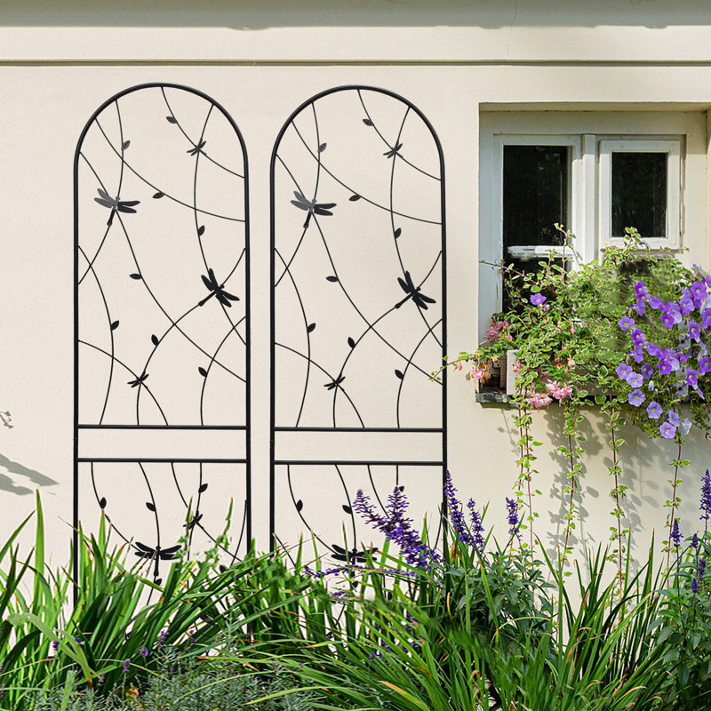 Treillis extérieur antirouille 86,7 "x 19,7", paquet de 2 jardin en métal pour support de plantes 19,7 ", antirouille, objet d'escalade