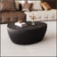 Table basse en cuir noir en forme d'œuf en forme d'œuf pour mobilier de salon moderne-1614582574-1614582573