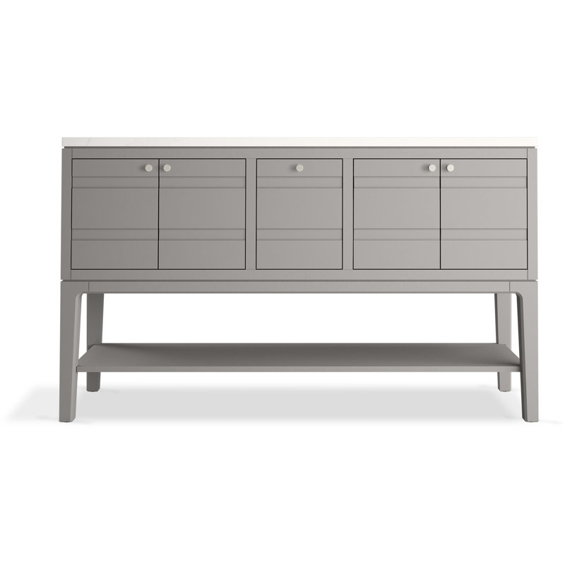 Helst 60-In Bathroom Vanity Set, Mohair Grey
