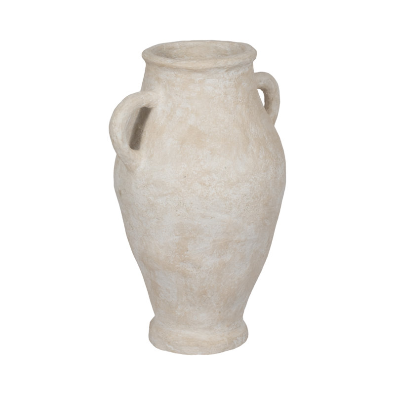 Vase en terre cuite Beesan, H 32 po x l 18 po x P 18 po, Blanc