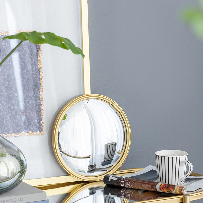 Miroir circulaire avec cadre en fer, 10,4 po x 10,4 po