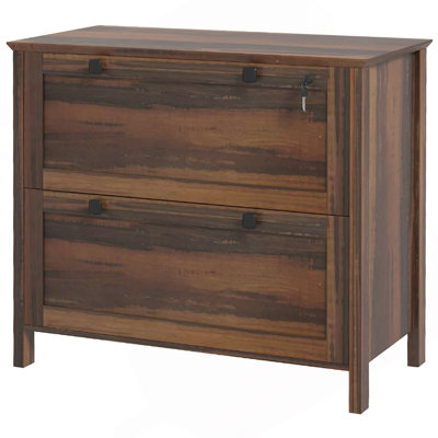2 Drawer File Cabinet With Lock, Lateral Filing Cabinet With Keys And Adjustable Hanging Bar For Letter, A4 And Legal Size, File Cabinet For Home Office, Brown