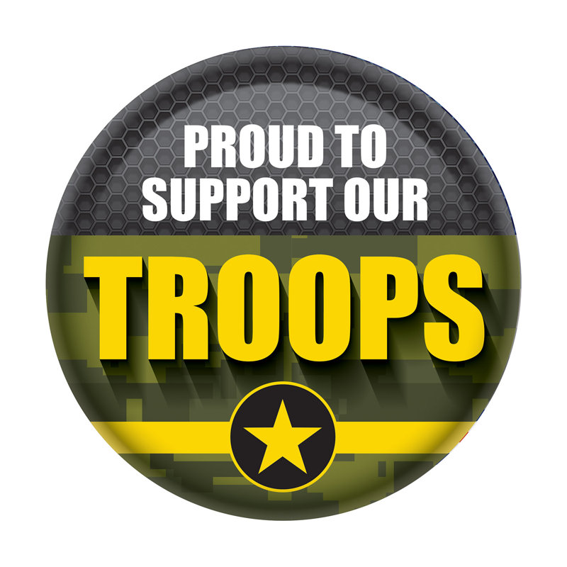 Bouton «Proud To Support Our Troops»