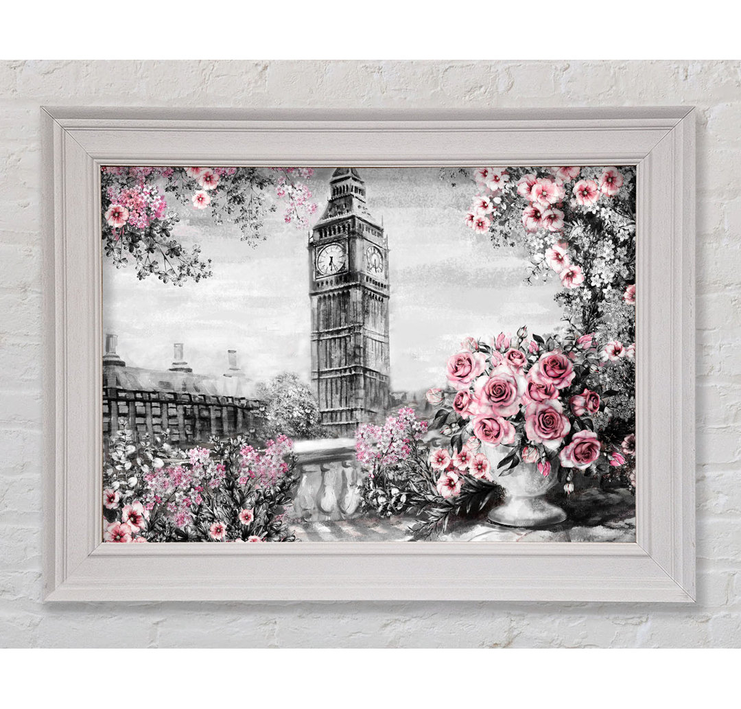 Big Ben Pink Roses Gerahmter Druck