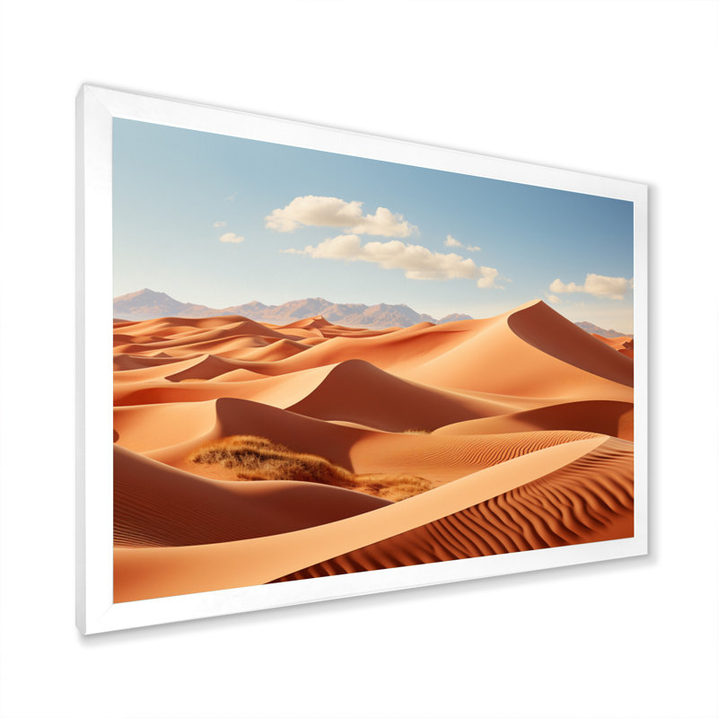 " Desert White Dunes Majesty II ", White Single Picture Framed, 34" H x 44" W x 1.5" D