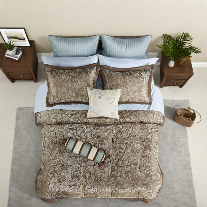 Luxurious 12-piece Bedding Sets Cotton Blend For Modern Bedroom