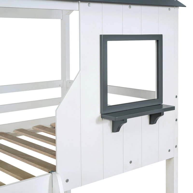 Twin Over Bunk Bed (white) - Save Space With White For Easy Access &