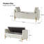Louvenia 127cm Upholstered Flip Top Bench With Subdivided Storage and Toss Pillows-1919421959