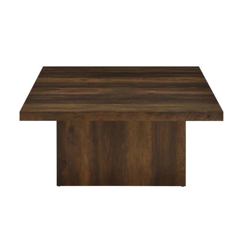 Ensemble de 2 tables basses et tables de bout carrées, pin foncé, 21.76" H x 23.51" W x 23.51" D