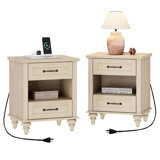 Endymion - Drawer End Table Set and Built-In Outlets