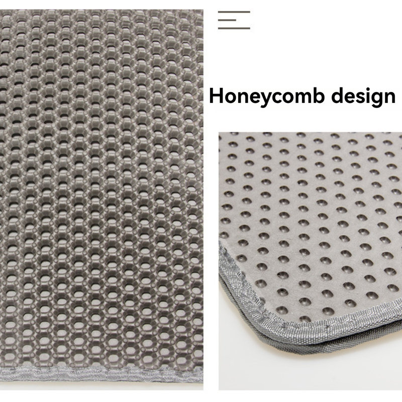 Tapis de litière antidérapant pour chat 29,53 * 21,65 * 0,39 po, H 0,39 po x l 29,53 po x H 21,65 po, Gris