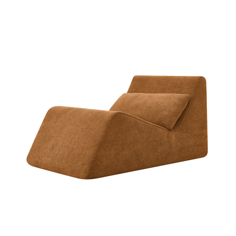 Pouf fauteuil, Chenille orange