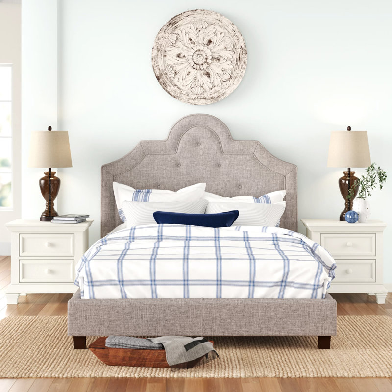 Kaster Upholstered Standard Bed, Light Gray, Queen