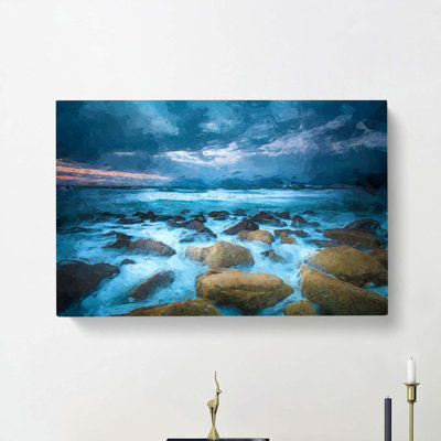 Stormy Evening In Wales In Abstract - Wrapped Canvas Print