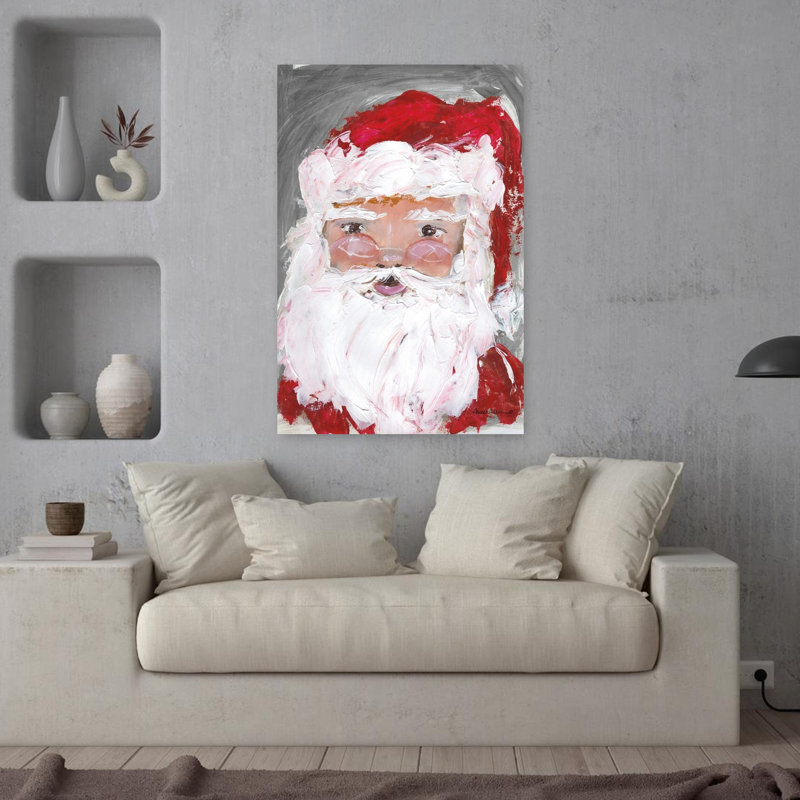 Fun Fun Santa, art contemporain abstrait, H 36 po x l 24 po