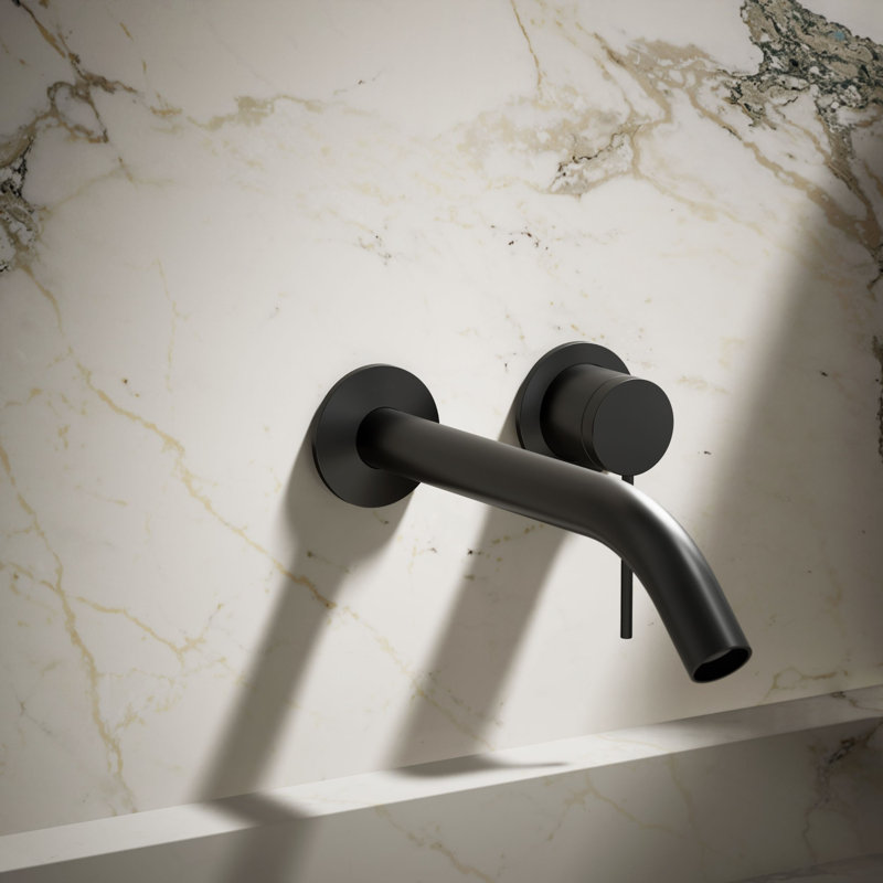 Components Wall-Mount Bathroom Sink Faucet Handle, Matte Black