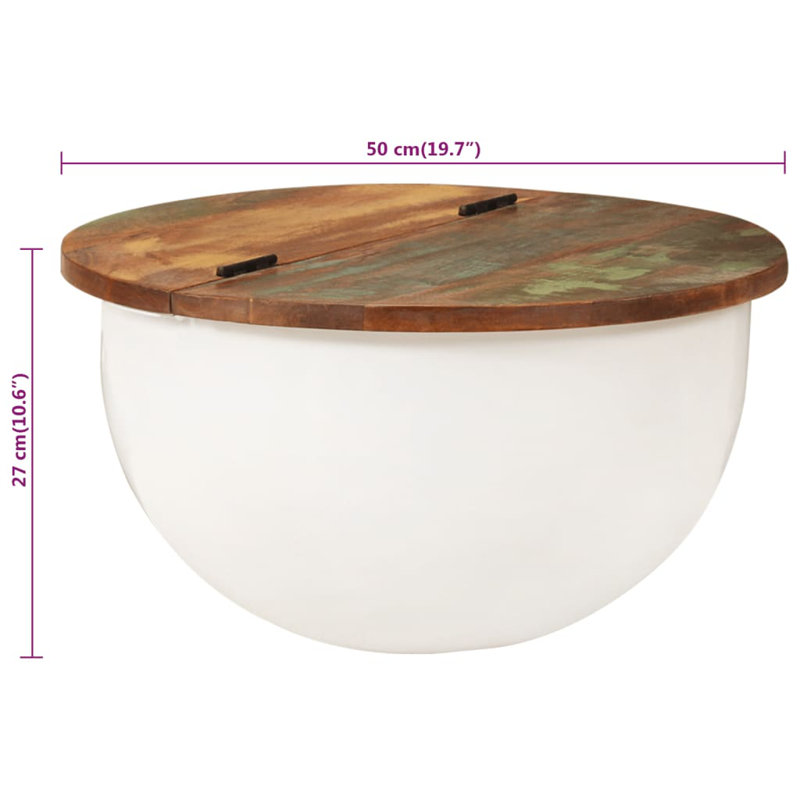 Dayne Coffee Table with Storage, White