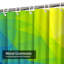 Rideau de douche jaune / vert / bleu / bleu avec 12 crochets-1381915407