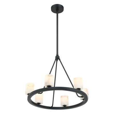 Lustre noir mat 6 lumières Rashana