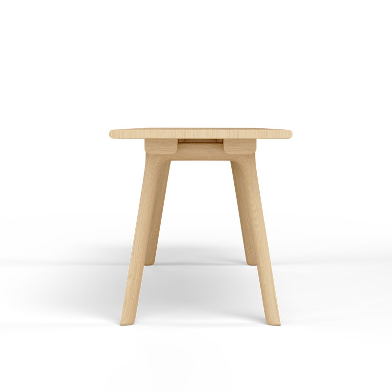 T & B Solid Wood Dining Bench, Gray