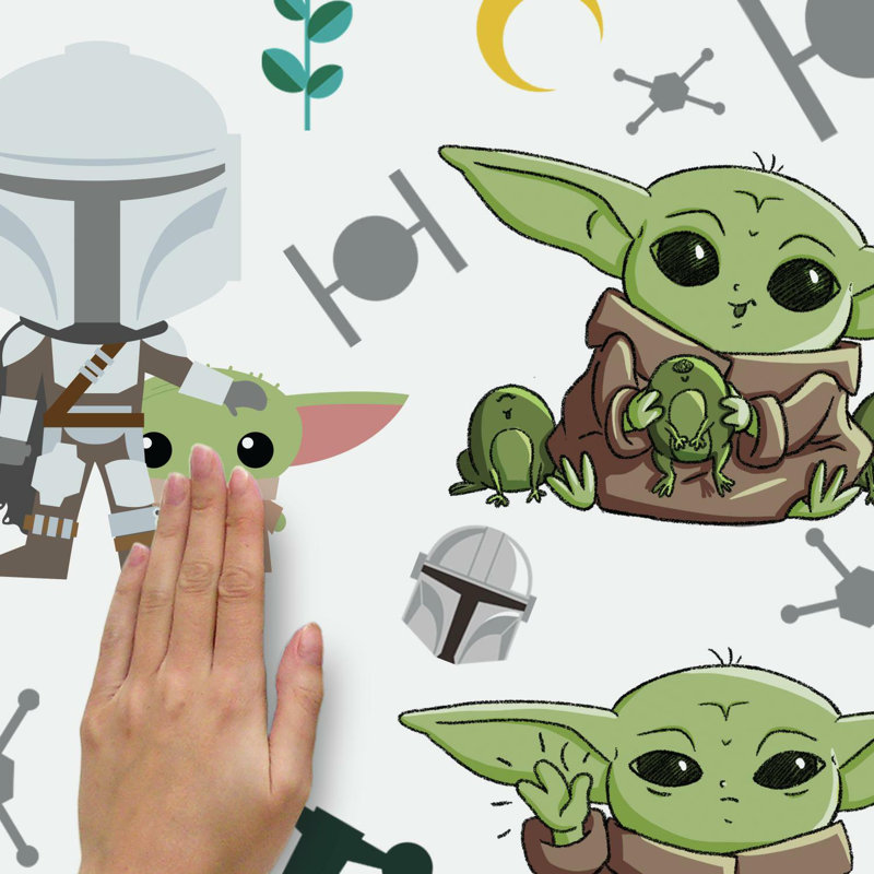 Star Wars Grogu Illustrated Peel and Stick Wall Decals