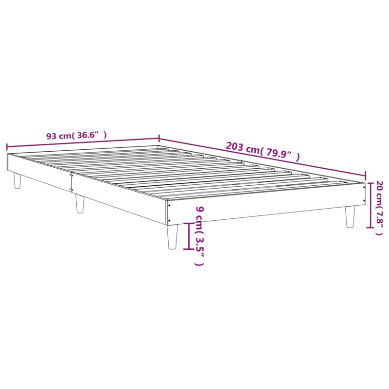 Brotherhood Bed, Brown Oak, 90 x 200cm