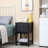 Side Table With 2 Storage Drawers, Modern End Table With Bottom Shelf