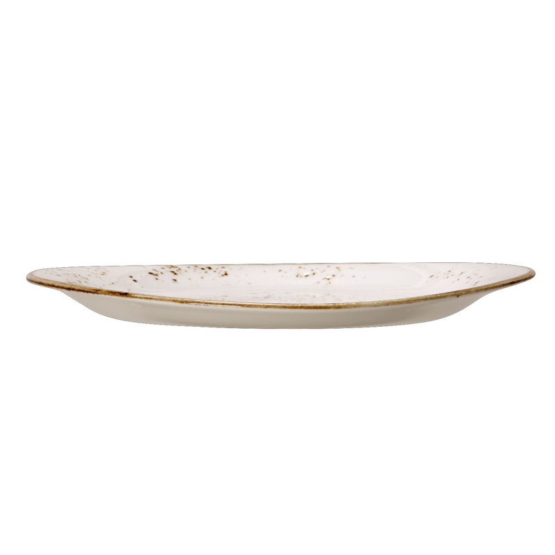 Assiette bleu artisanal, Blanc / Brun