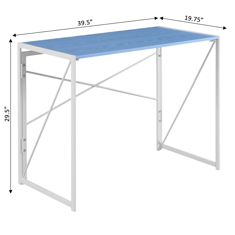 Computer Folding Desk, Blue/White