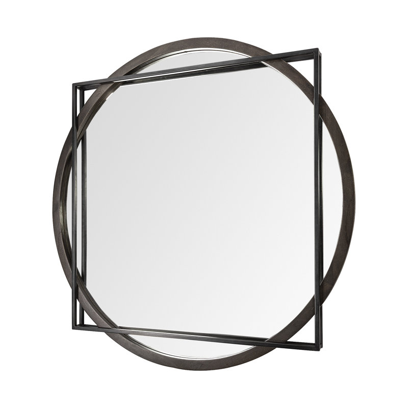 Farringdon Circle Solid Wood Mirror