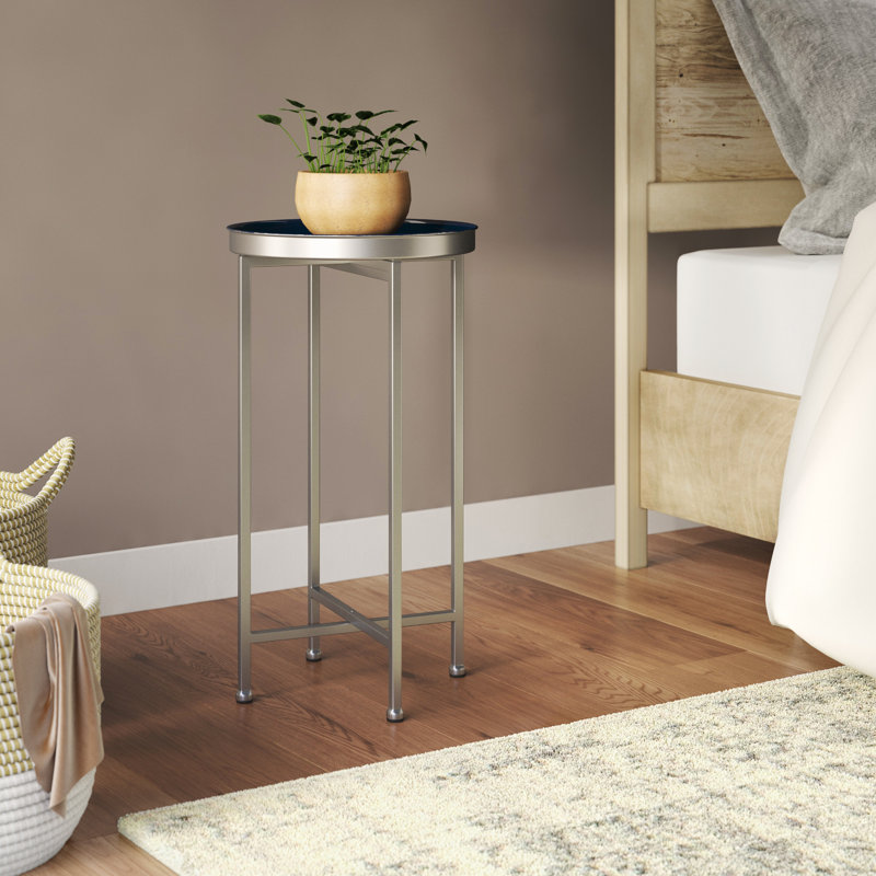 Table de bout Ekta, Argent, Bleu marine