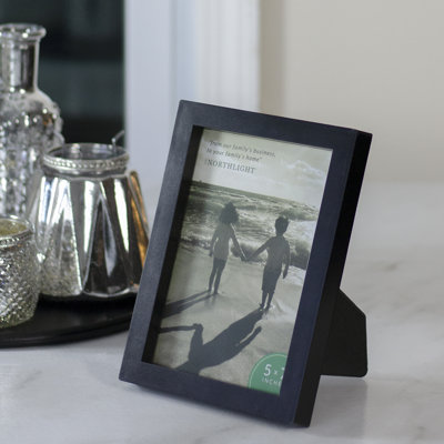 8.25" Classical Rectangular 5" x 7" Photo Picture Frame with Easel Back - Matte Black
