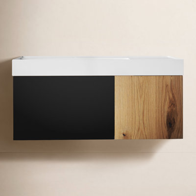 Art 42" Natural Maple Veener Plywood Bathroom Vanity with Engineered Arcylic Top