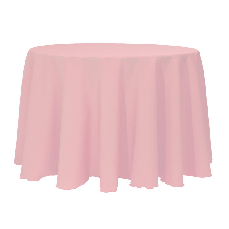 10 Pack Round Polyester Linen Tablecloth, 114" x 114", Dusty Rose