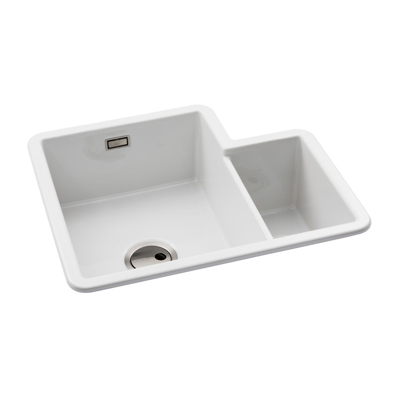 Abode Designs Sandon 520mm W Double Bowl Ceramic Kitchen Sink