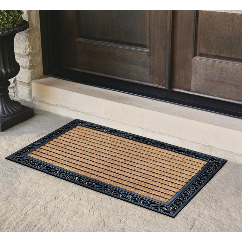 Tapis d'entrée noir et gris Lueck