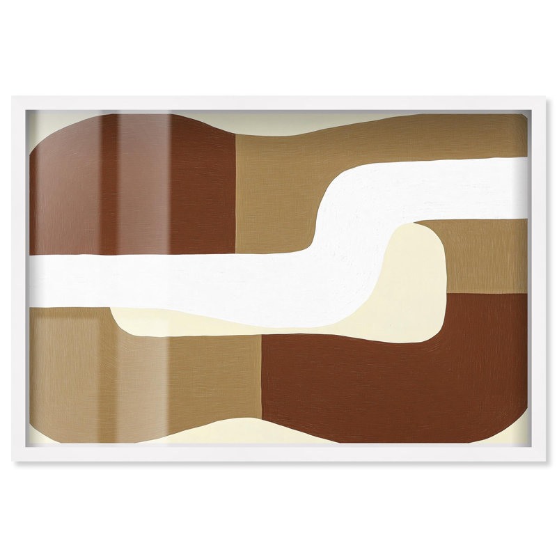 Art mural bohème Minimal Wavy III, H 37 po x l 55 po, Blanc