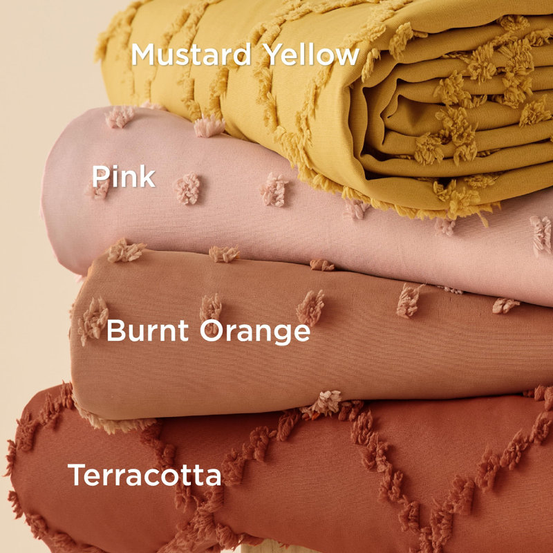 Literie Housse de couette très grande taille Boho - orange brûlé, douce et respirante, housse de couette lavable à la machine pour toutes les saisons, comprend 1 housse de couette de 104 po x 90 po avec 2 taies décoratives et fermeture à glissière
