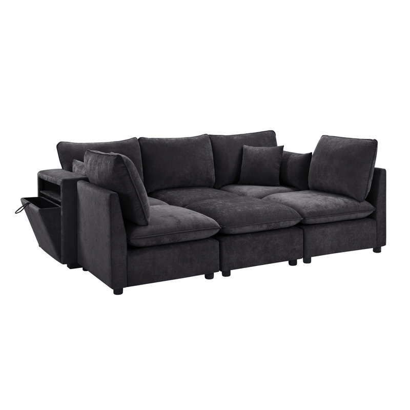 Canapé modulaire Modern, Chenille noir