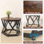 Ensemble de tables basses gigognes Fionnan, tables de bout hexagonales avec structure en métal-60354747