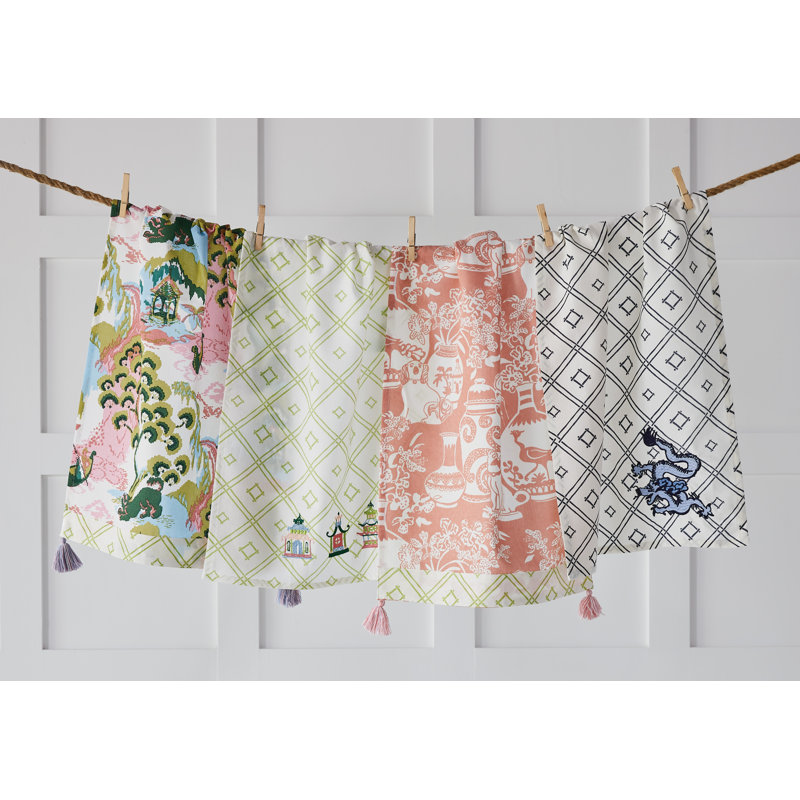 Serviette de cuisine Dragon Rose par Madcap Cottage