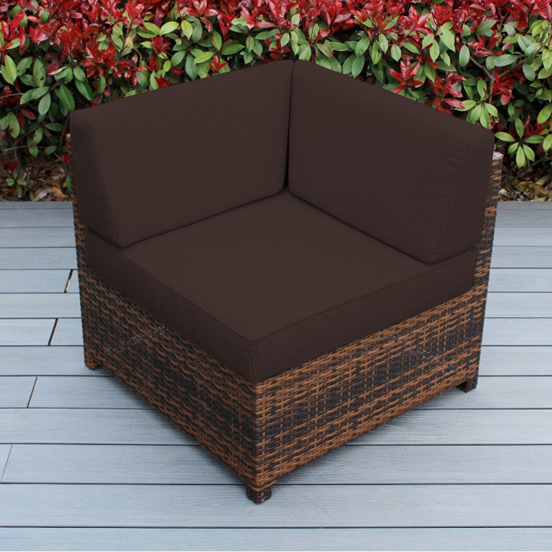 Billyjo Wicker Outdoor Lounge Chair, Canvas Taupe Sunbrella® Canvas, Mixed Brown
