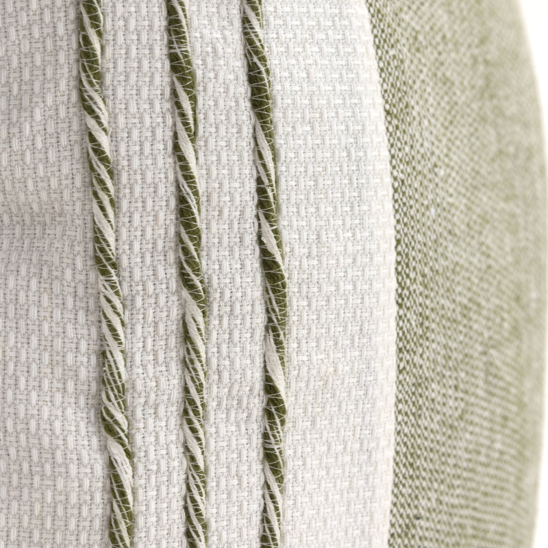 Housse et insert de coussin carré 100% coton Arnell, Vert/blanc