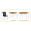 Ensemble de salle à manger extensible avec MDF grain de bois et métal argenté pour les réunions de famille