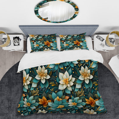 Guided Inner Reflection Mediation I - Floral Duvet Cover Set